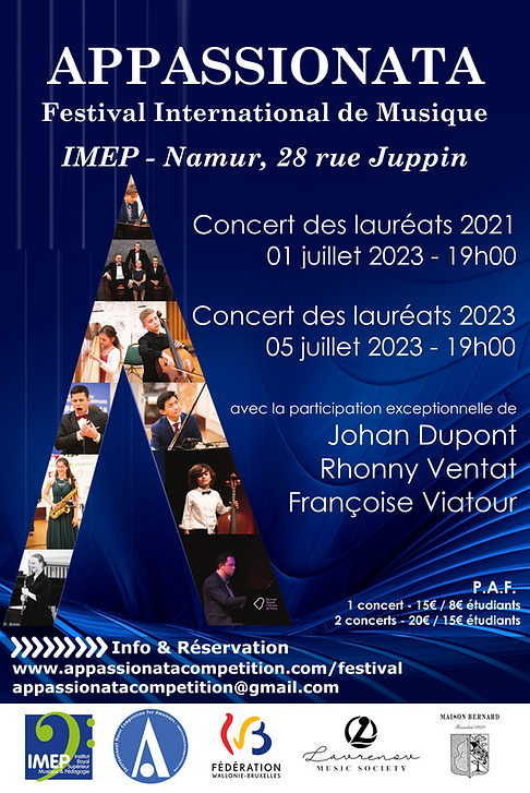 Affiche. Namur. Appassionata. Concours & Festival Internationaux de Musique pour Amateurs. 2023-07-01